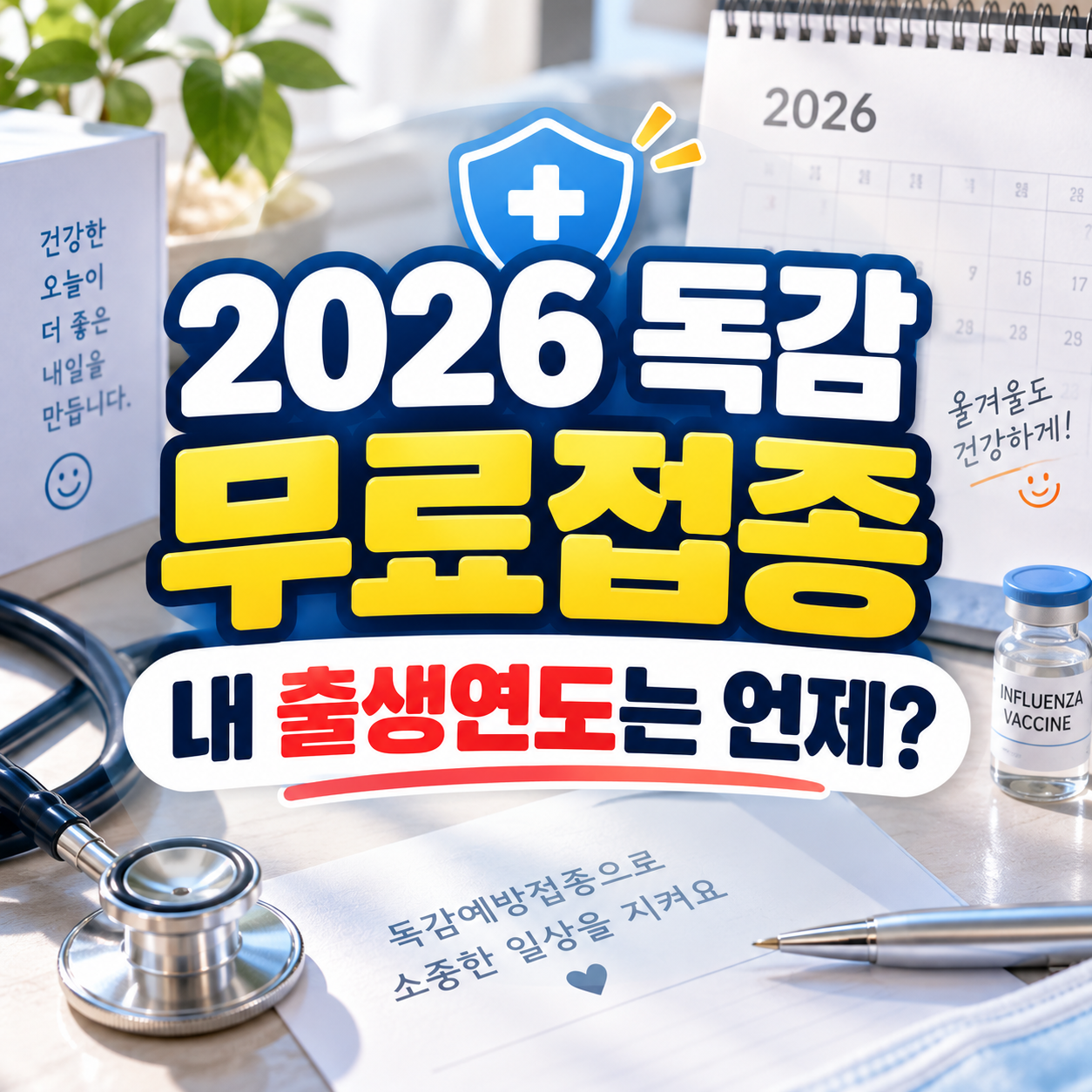 2026 독감 무료접종 대상 확인｜나이&middot;출생연도별 시작 날짜 한눈에 보기