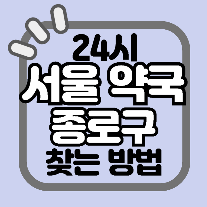 서울 종로구 24시 야간 주말 공휴일 명절 추석 설 약국 병원 동물병원 찾기