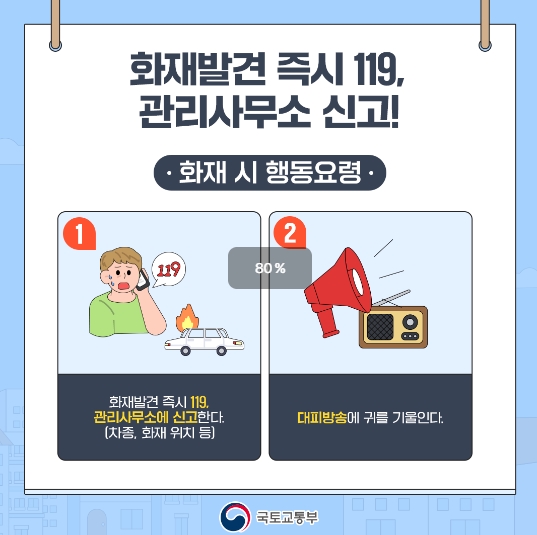 전기차 화재 입주민 행동요령(국토교통부)
