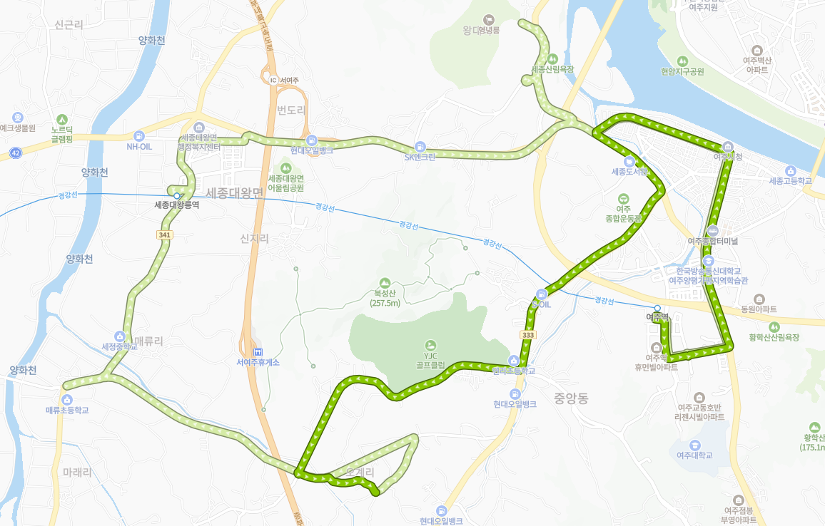 여주-955-1번-버스-노선-지도