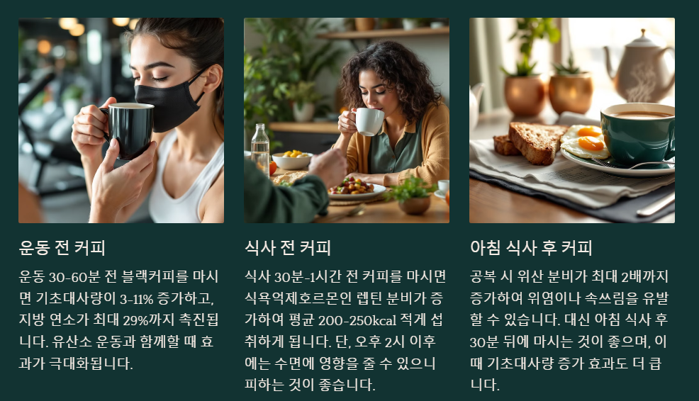 다이어트 효과를 높이는 커피 마시는 타이밍