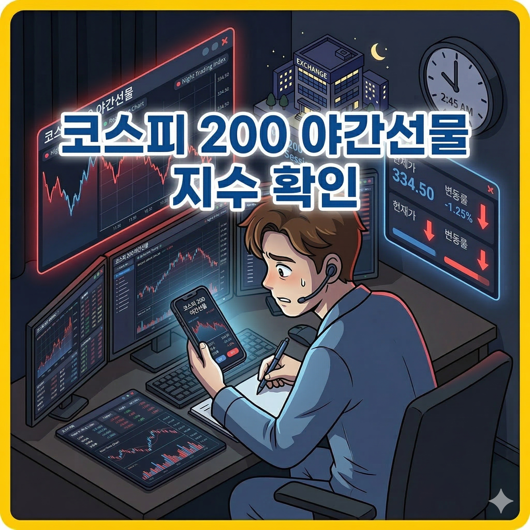 코스피 200 야간선물 실시간 지수 확인하기