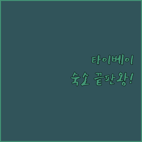 실패 없는 타이베이 숙소 선택 가성비..