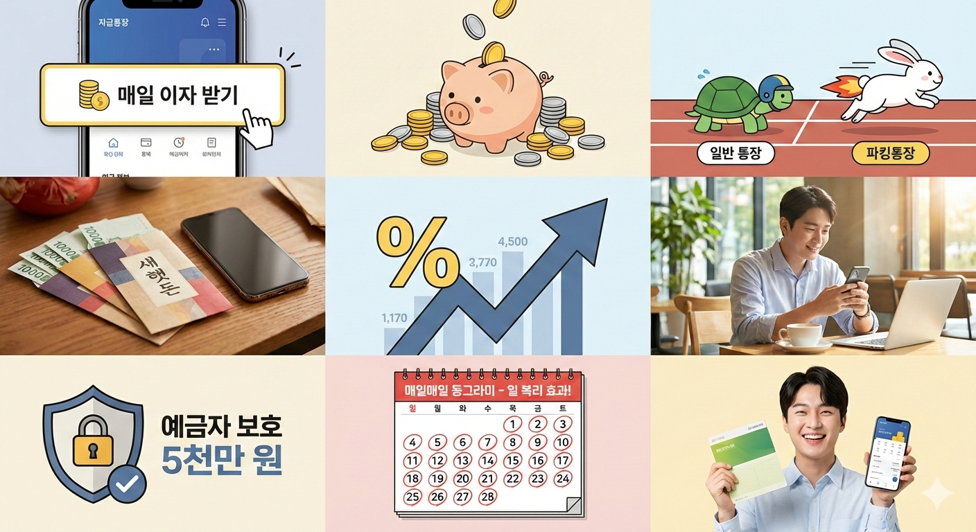 2026년 설날 세뱃돈·명절 보너스 그대로 둘 건가요? 하루만 맡겨도 이자 붙는 파킹통장 추천 TOP 3