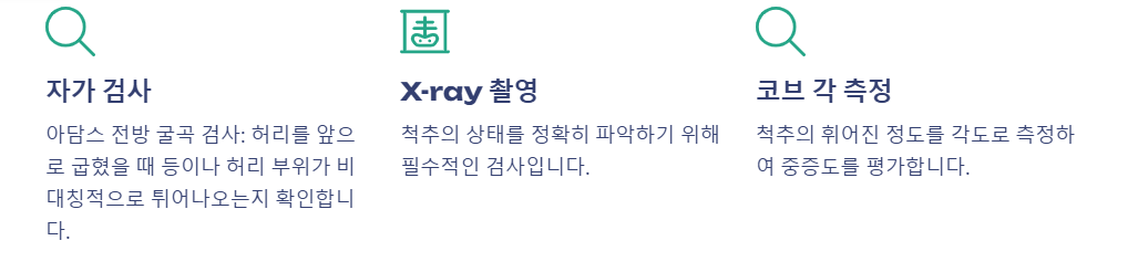척추 측만증 진단 방법