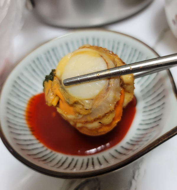 비단가리비 초장에 찍먹