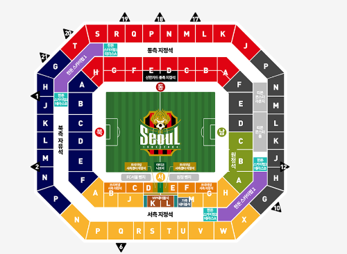 상암 월드컵 경기장 자석 위치