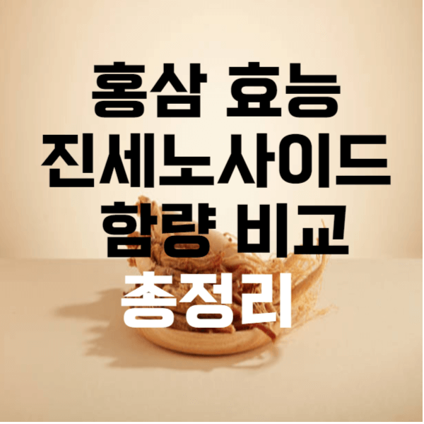 홍삼 효능 진세노세이드 함량 비교