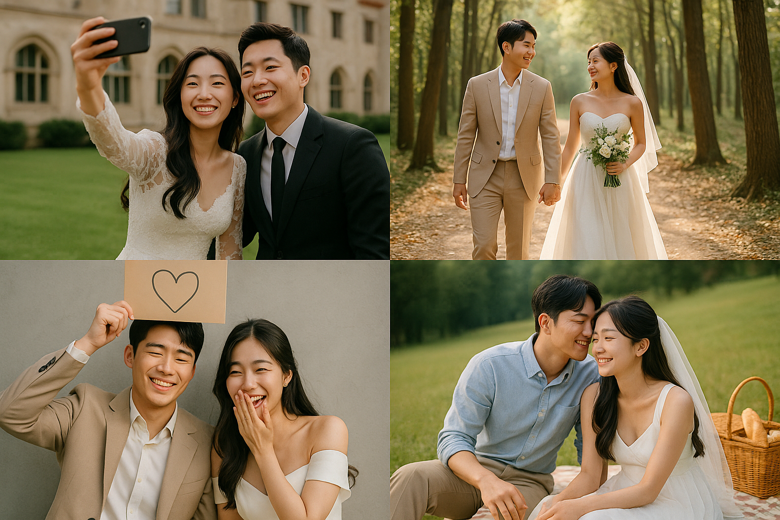 예비부부를 위한 셀프 웨딩 촬영 아이디어 10가지