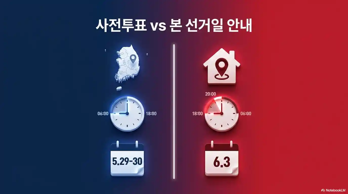 사전투표 시간과 본 선거일 시간 및 일정 비교