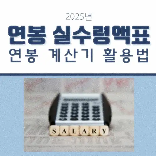 연봉 실수령액표 및 연봉 계산기 활용법