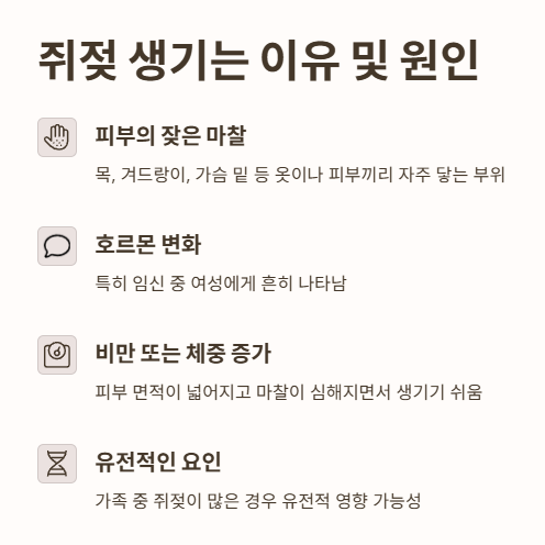 쥐젖 생기는 이유 및 원인