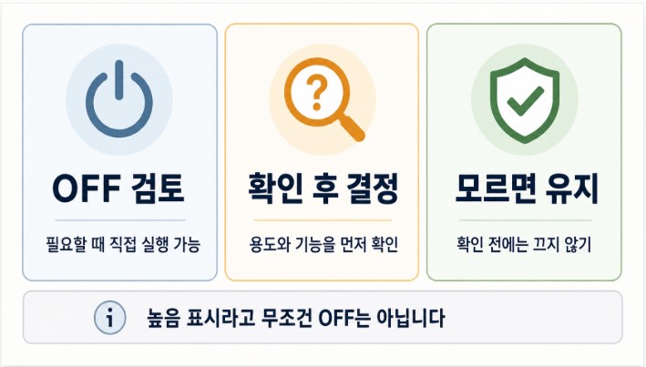 Windows 시작 프로그램 끄기 판단 가이드