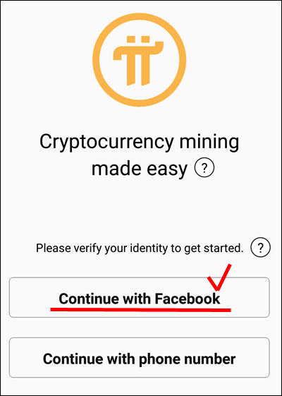 Pi Network Facebook sign up