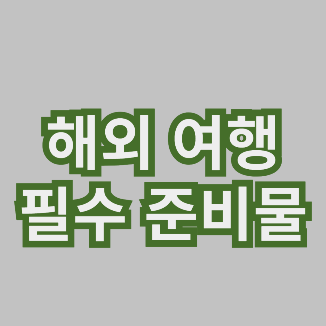 해외 여행을 위한 필수 준비물 체크리스트