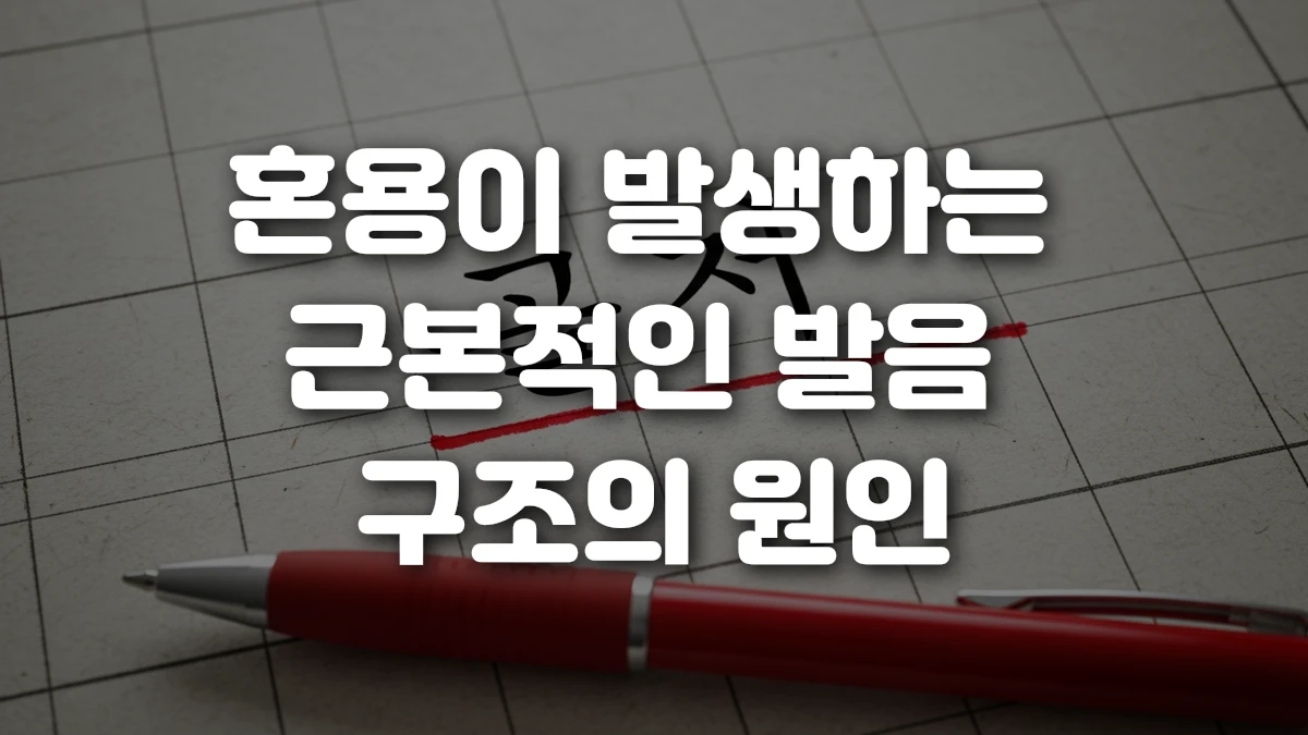 혼용이 발생하는 근본적인 발음 구조의 원인