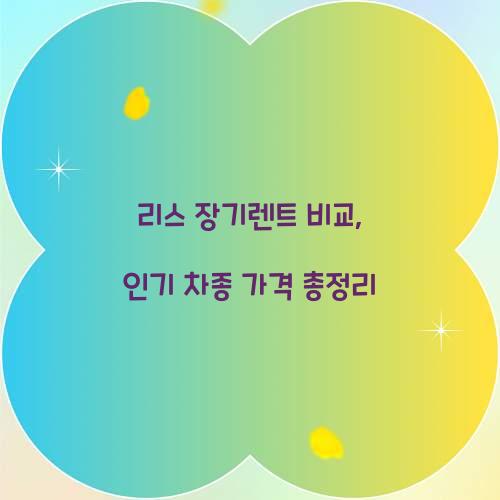 리스 장기렌트 비교
