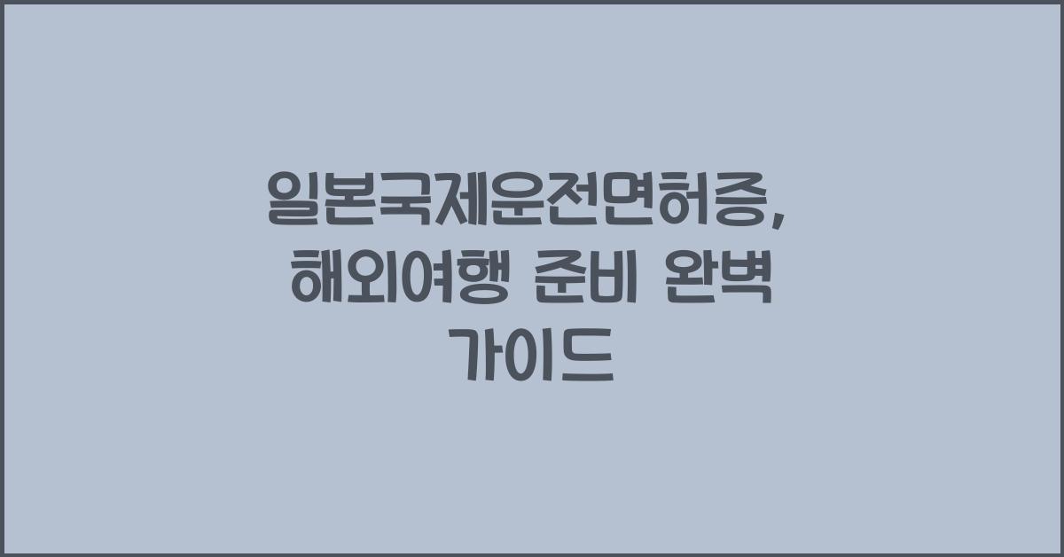 일본국제운전면허증