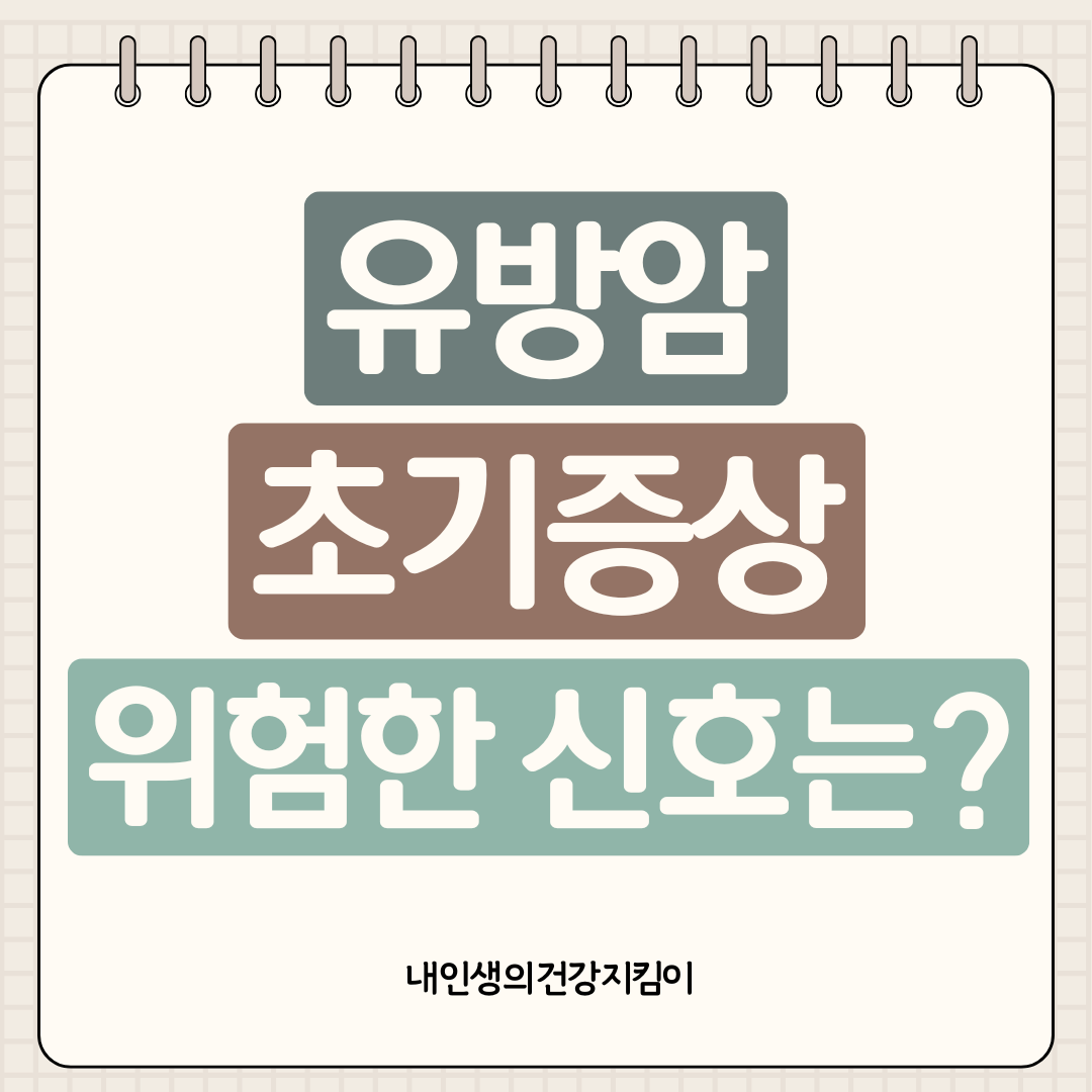 유방암 초기증상 7가지, 놓치면 위험한 신호는?