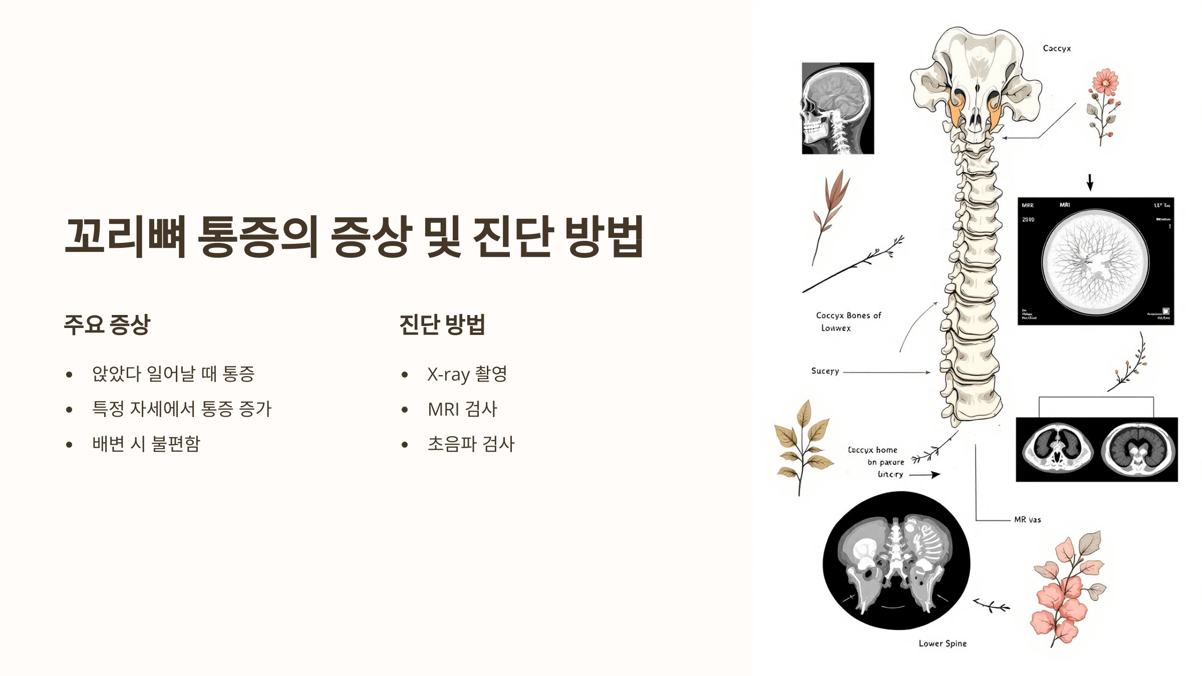 꼬리뼈 사진입니다.