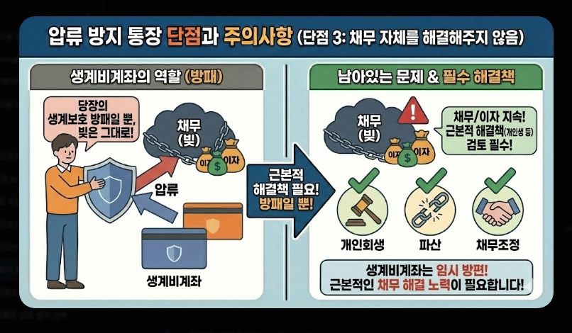 압류방지통장 장단점 비교 [2026년 기준] 생계비계좌 개설 전 반드시 확인할 5가지