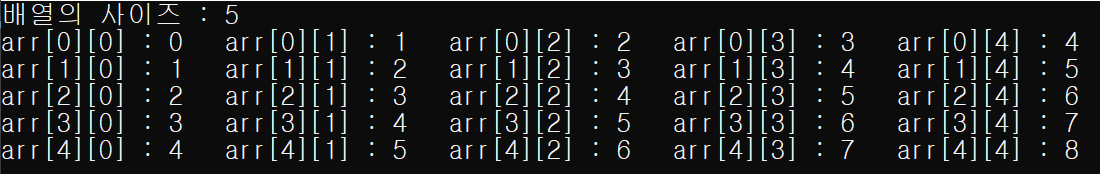 2차원 배열 동적생성