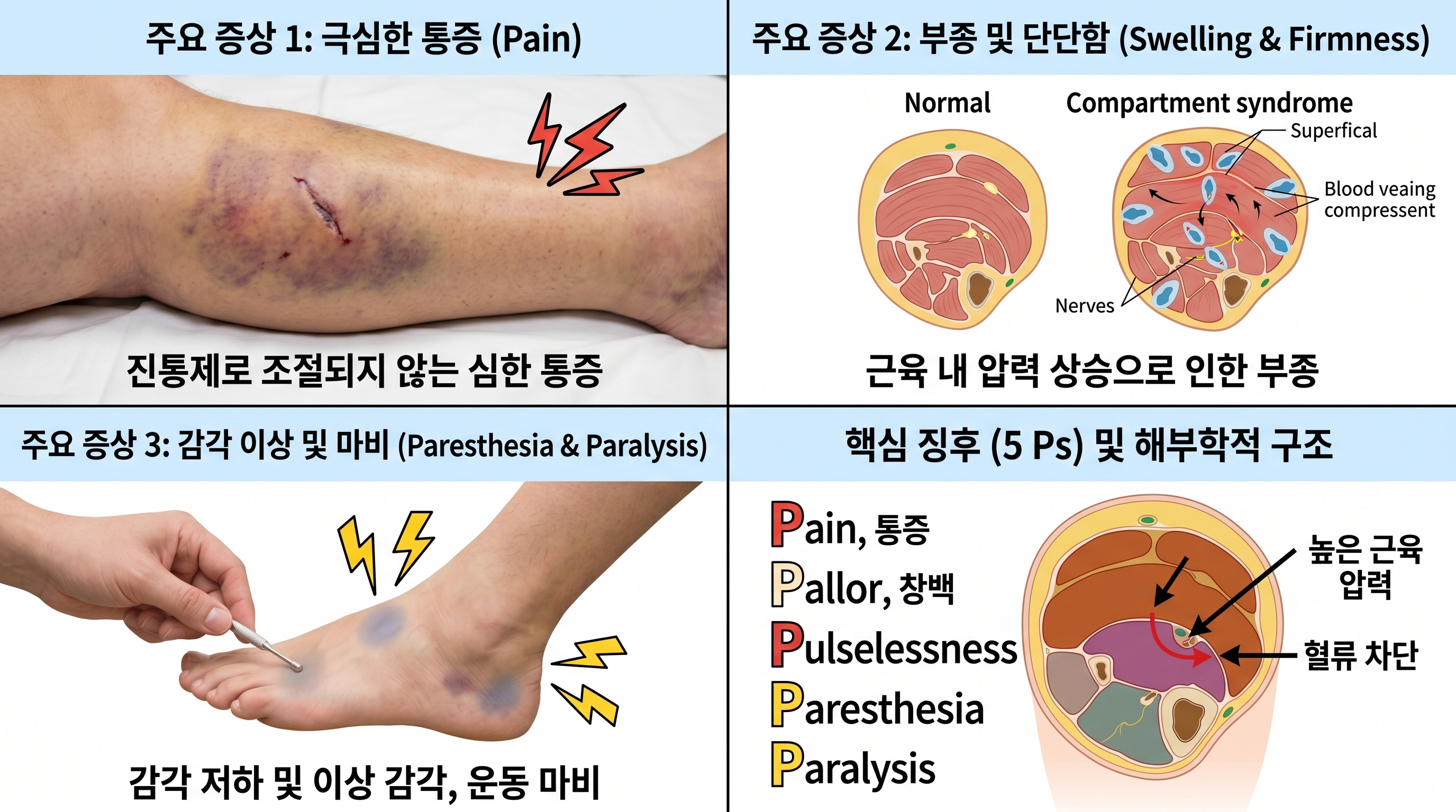 급성 구획증후군 증상.원인.치료