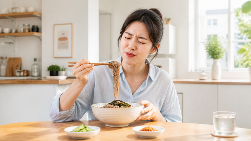 름철 5분 완성 초간단 들기름 막국수와 냉라면 레시피 진실의 미간 맛집