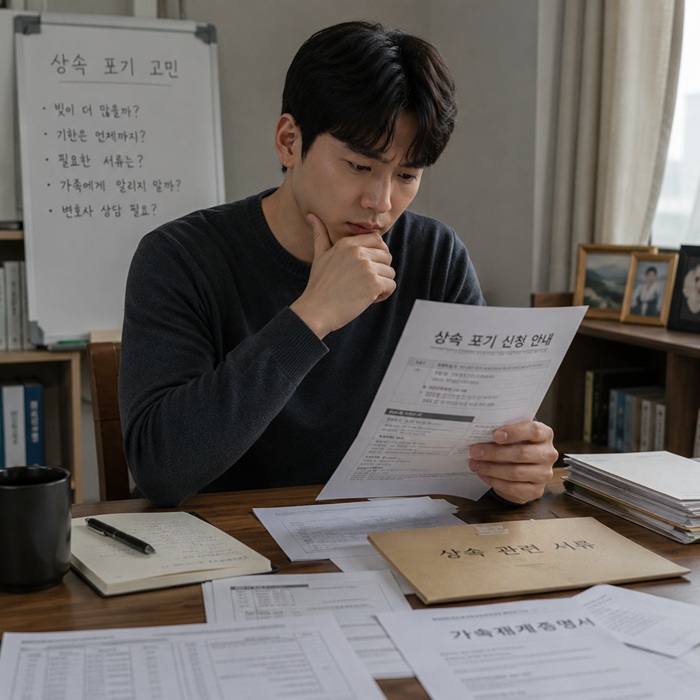 상속 포기할까 고민하는 사진