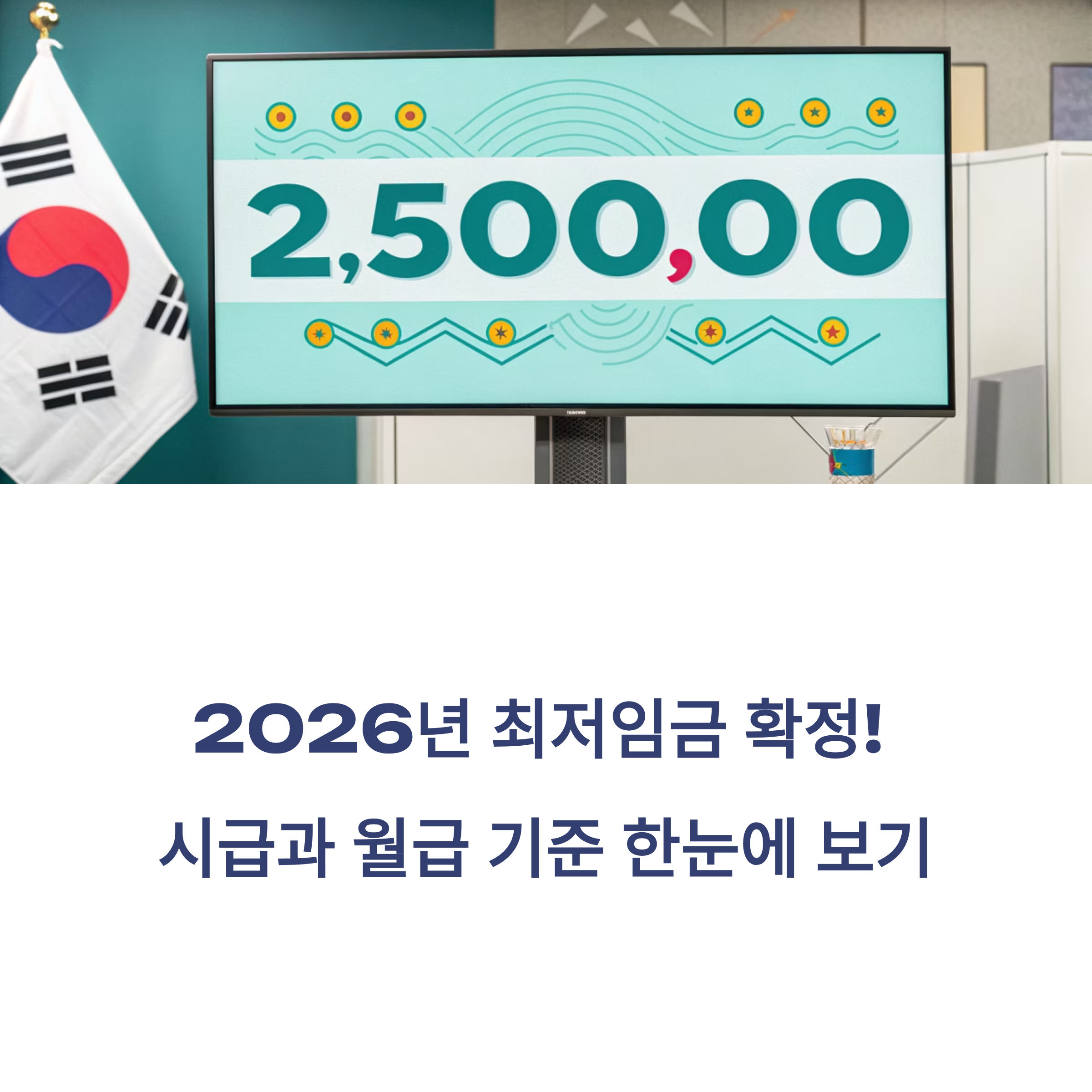 2026년 최저임금 확정! 시급과 월급 기준 한눈에 보기