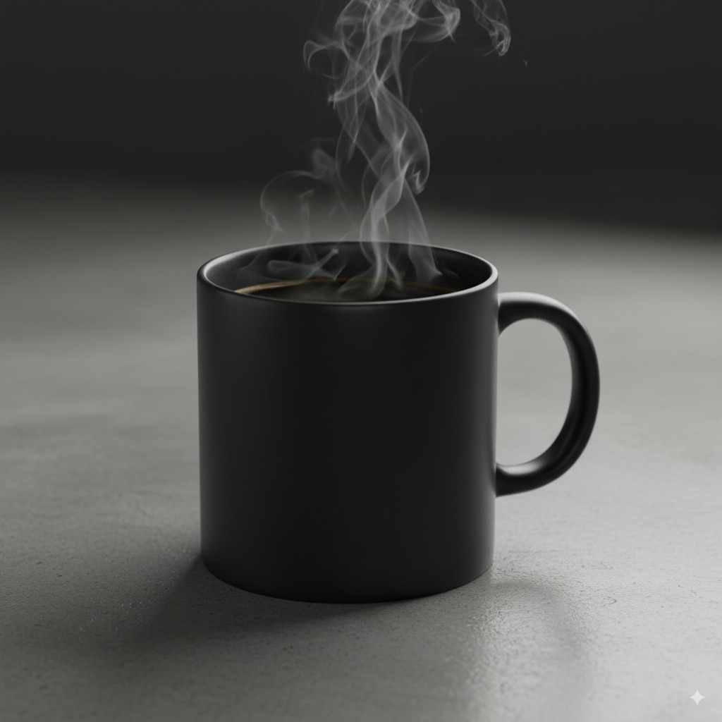 나노 바나나 생성 이미지, 김이 나는 커피 컵