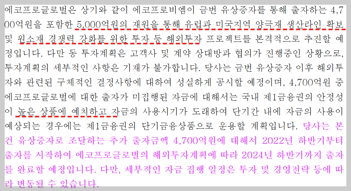 에코프로비엠 유상증자