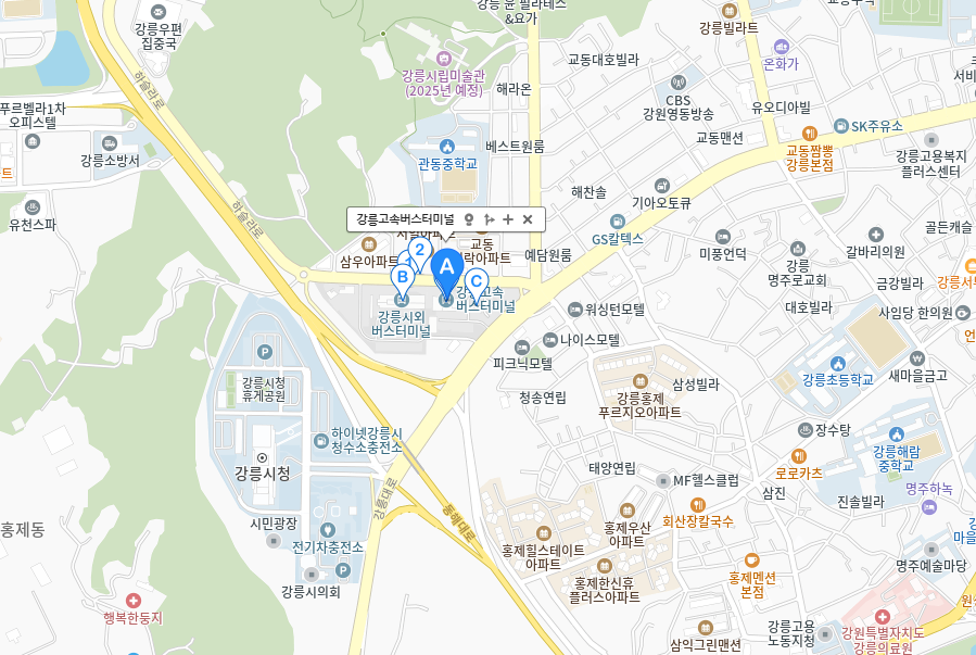 강릉고속버스터미널 시간표와 예매 이용 방법