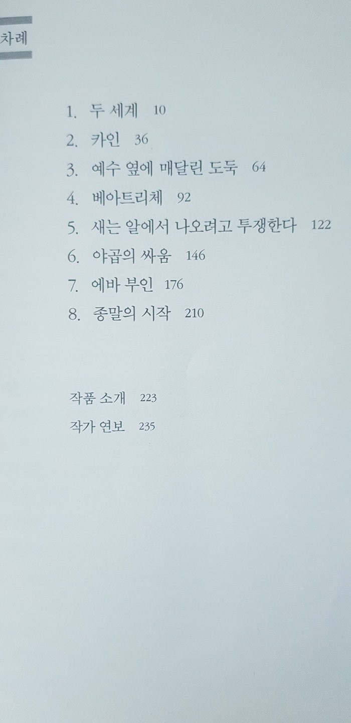 소설 책 데미안 목차 모습