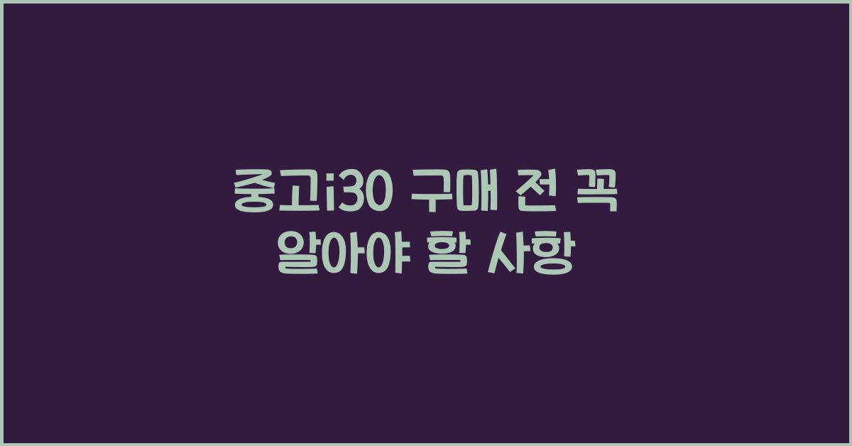 중고i30