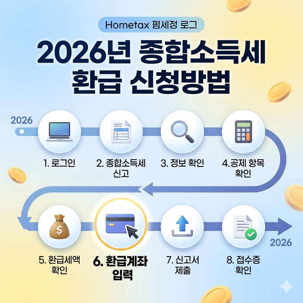 홈택스 종합소득세 환급계좌 입력 절차