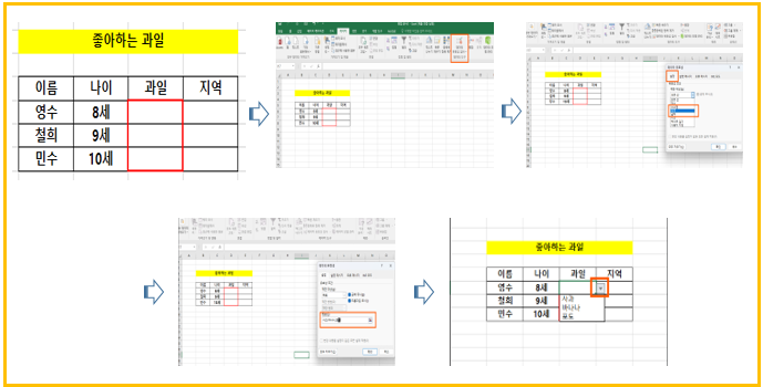 목록적은 경우 드롭다운