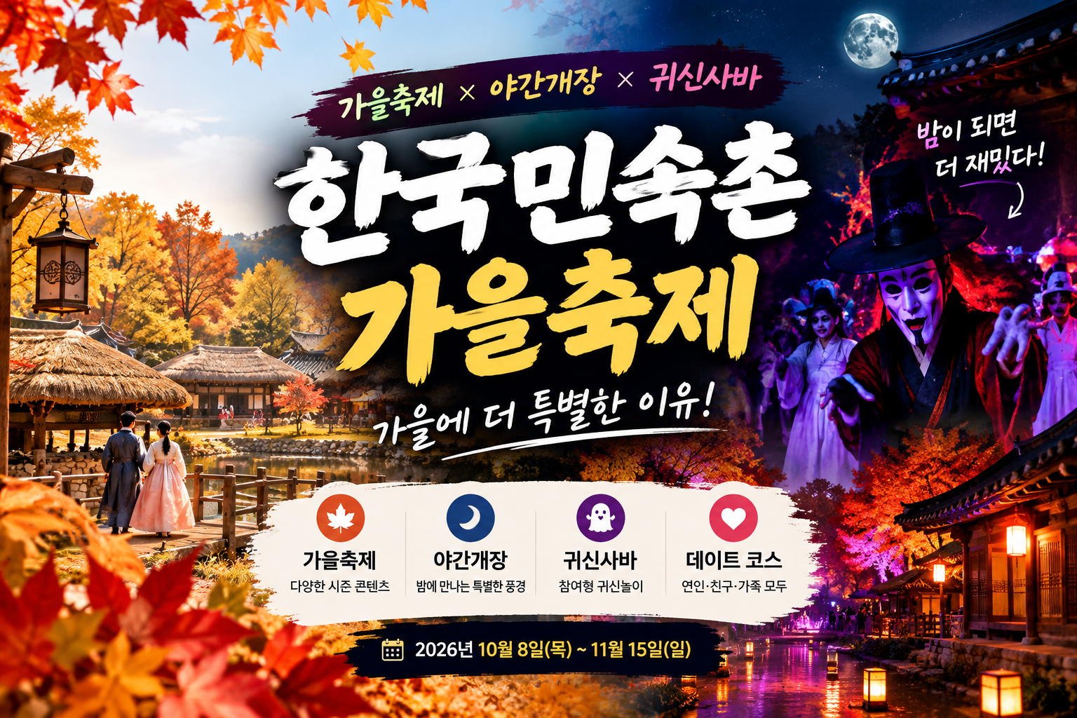 한국민속촌 가을축제 2026, 11월 15일 전에 꼭 즐겨야 할 야간 행사