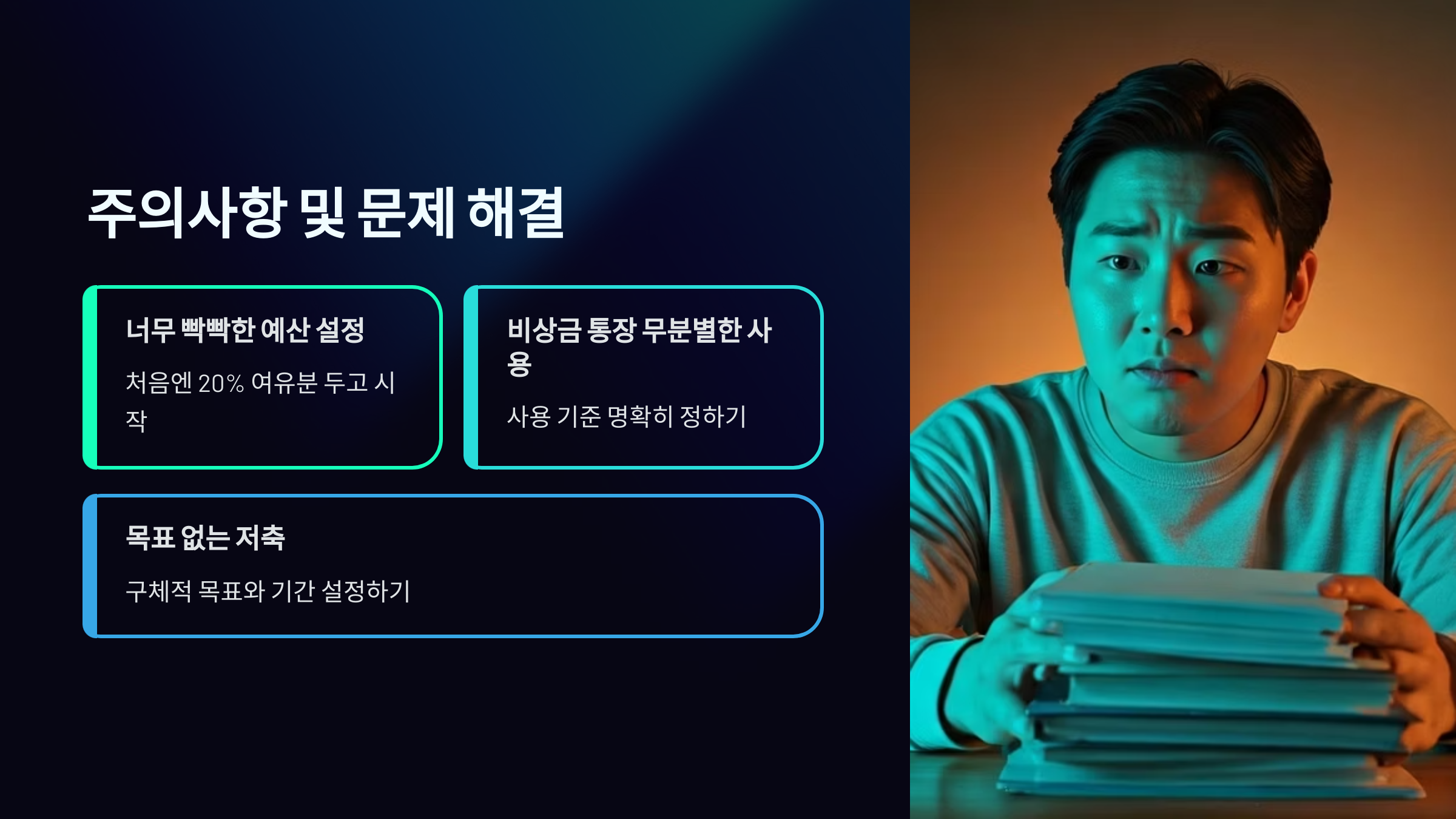통장 자동화 주의사항
