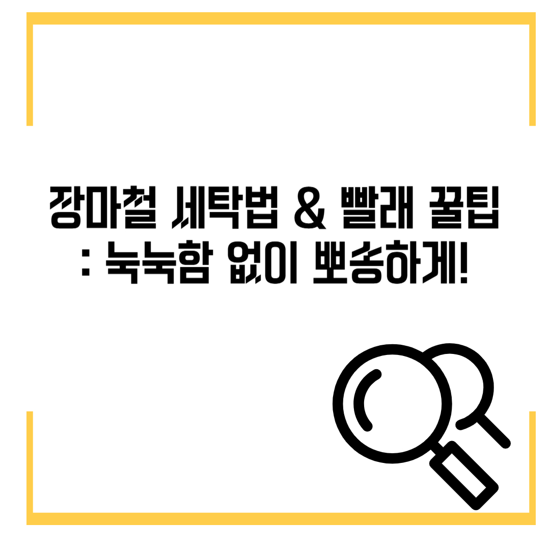장마철 세탁법 &amp; 빨래 꿀팁: 눅눅함 없이 뽀송하게!