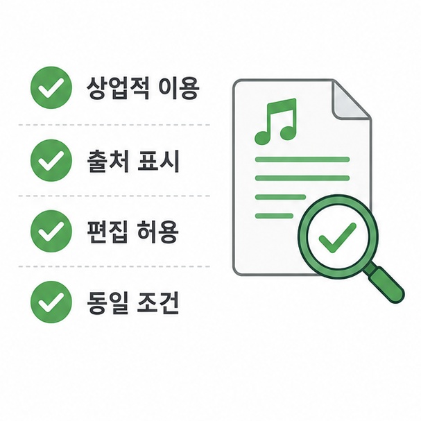 무료 음악 라이선스 확인 항목 정리