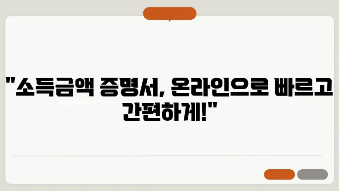 소득금액 증명서 발급 팁