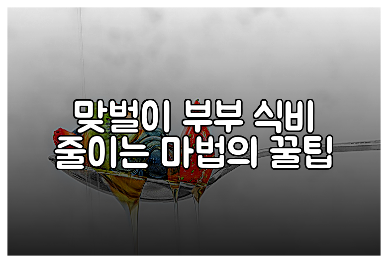 맞벌이 부부 식비 줄이는 마법의 꿀팁