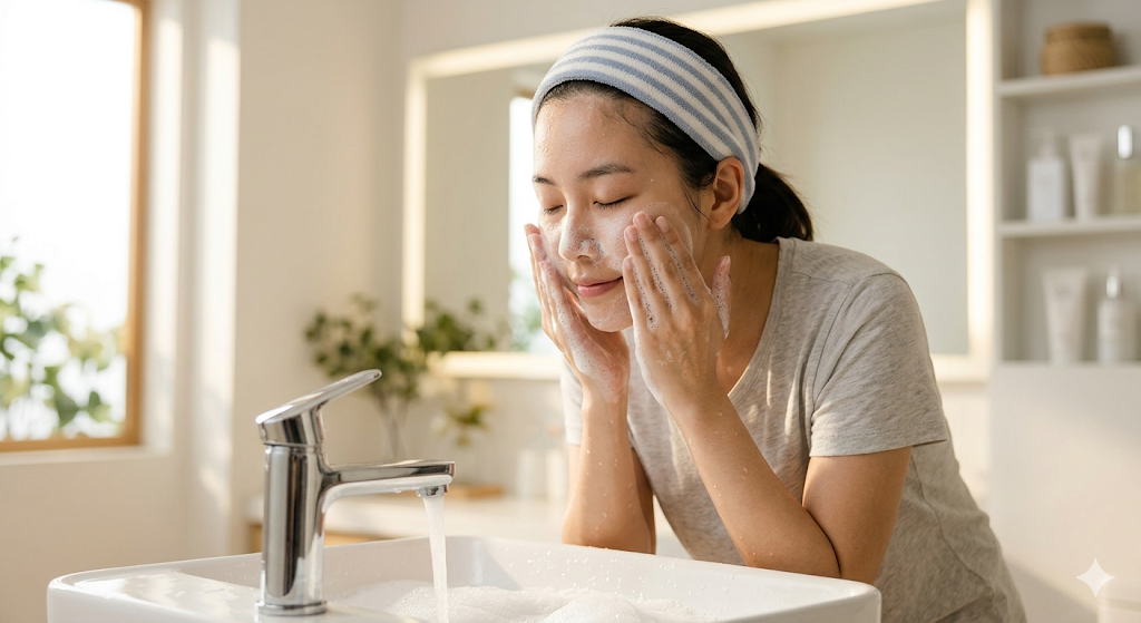 약산성세안으로 피부셩벽지키기