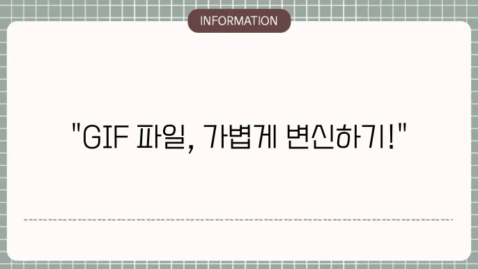GIF 용량 줄이기 사이트 TOP 3 추천