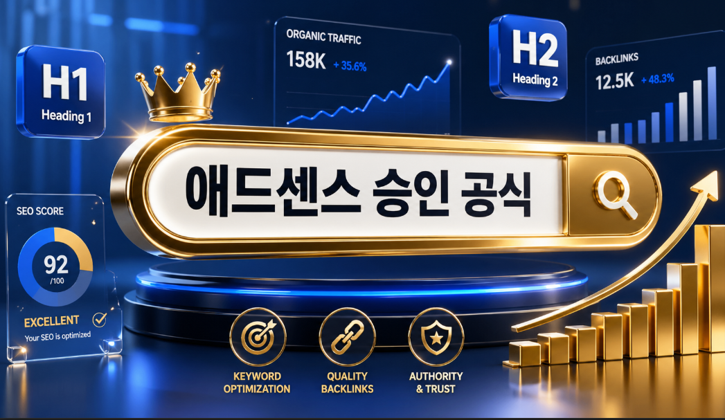 2025년 애드센스 승인 확률을 높이는 제목 작성 공식과 전략을 담은 대표 썸네일