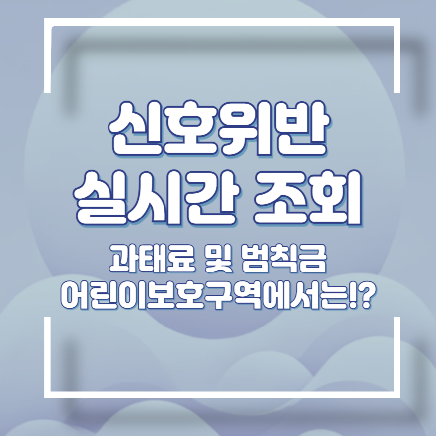 신호위반 과태료 범칙금