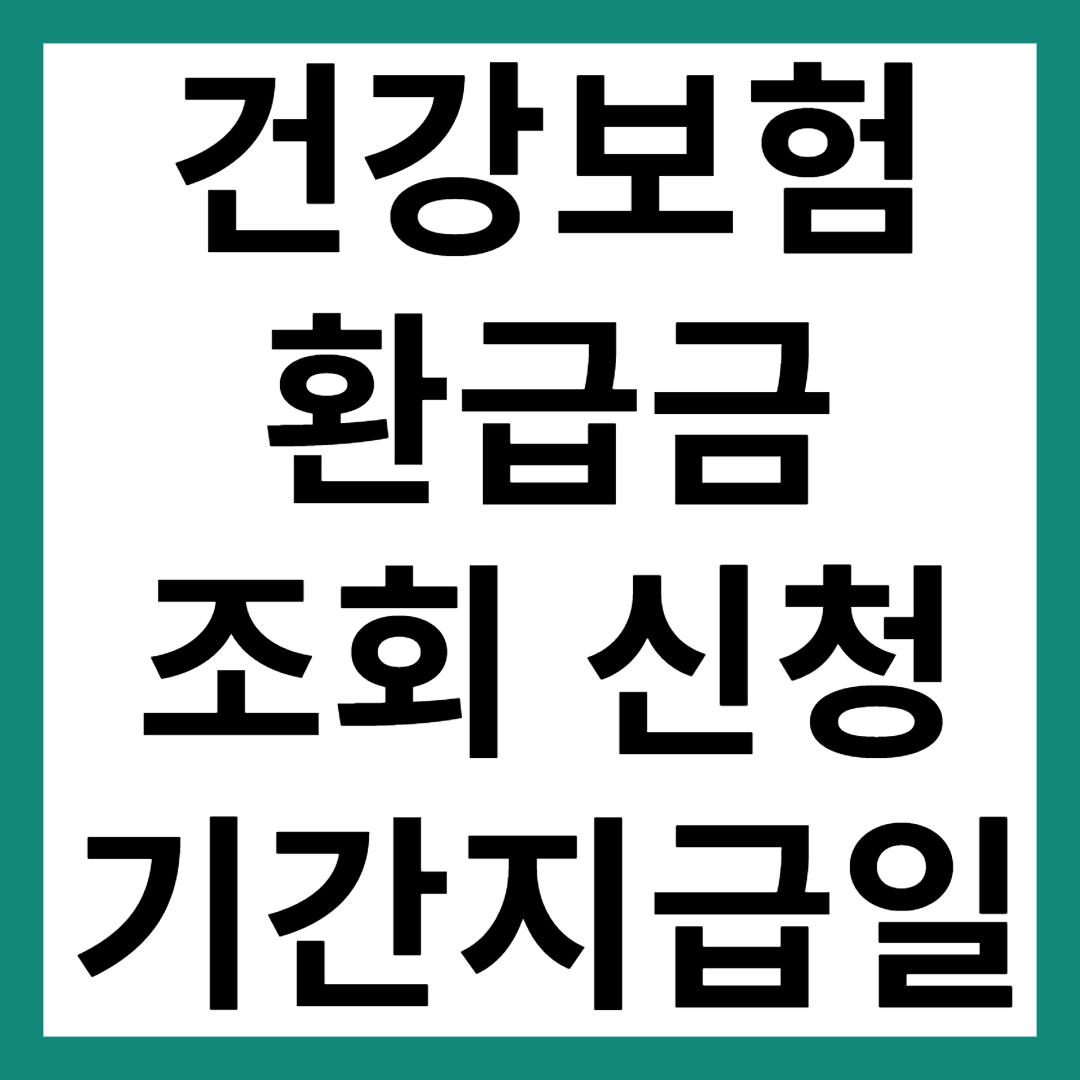 건강보험 환급금 조회 (신청기간, 지급일)