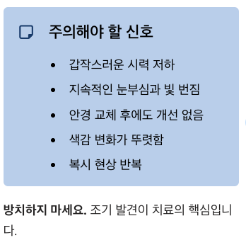 백내장 주의해야 할 신호