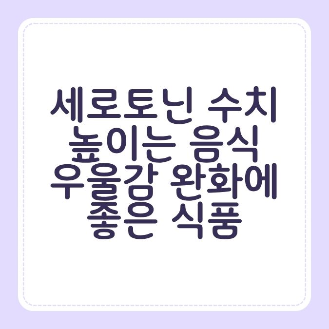 세로토닌 수치 높이는 음식 우울감 완화에 좋은 식품